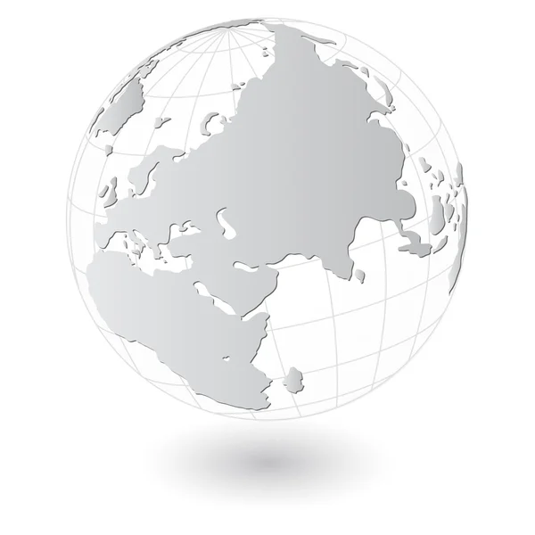 世界地図とグローブ詳細ベクトル イラスト、eps 10. — ストックベクタ