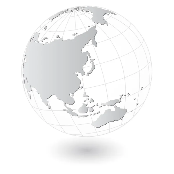 Illustrazione vettoriale della mappa del mondo e del dettaglio del globo, EPS 10 . — Vettoriale Stock