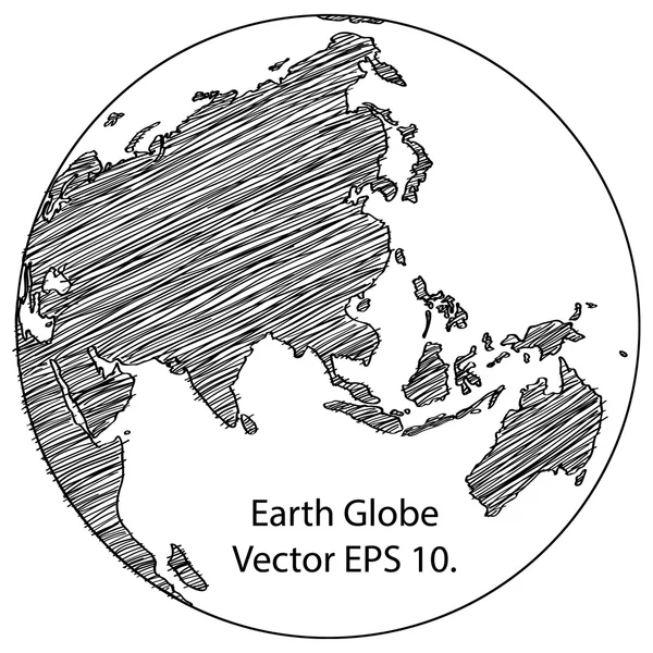 World Map Earth Globe Vector line Sketched Up Illustrator, EPS 10. — Stock Vector