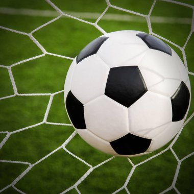 futbol futbol gol ile yeşil çim alan net.