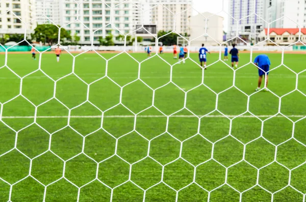 Soccer field with net texture background.