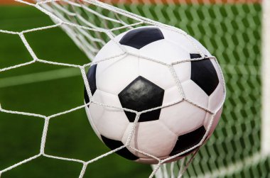 futbol futbol gol ile yeşil çim alan net.