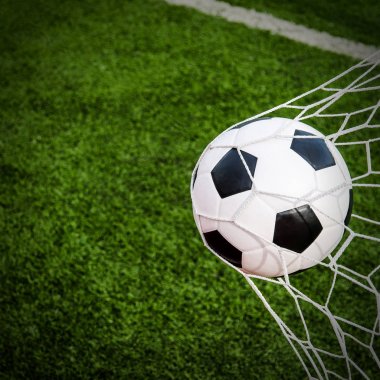 futbol futbol gol ile yeşil çim alan net.