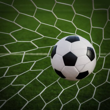futbol futbol gol ile yeşil çim alan net.