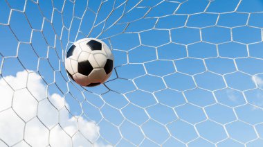futbol futbol gol gökyüzü alanı ile net.