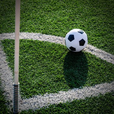 Futbol futbol için köşe köşe satırda tekme.