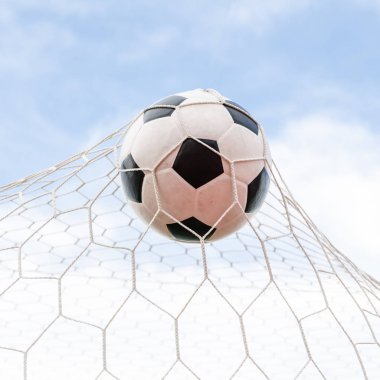 futbol futbol gol gökyüzü alanı ile net.