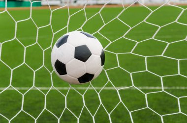 futbol futbol gol ile yeşil çim alan net.
