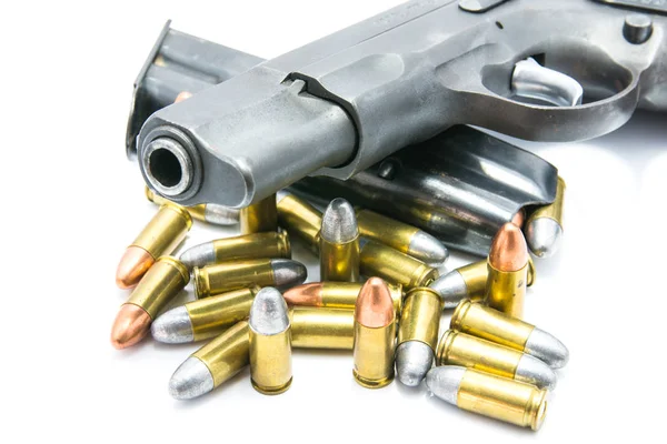 Gun en opsommingstekens geïsoleerd op de witte achtergrond. — Stockfoto