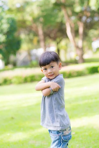 Little Baby Boy Park — Stock Photo, Image