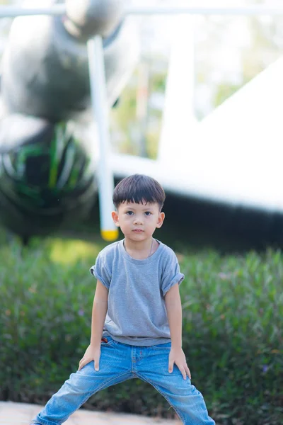 Little Baby Boy Park — Stock Photo, Image