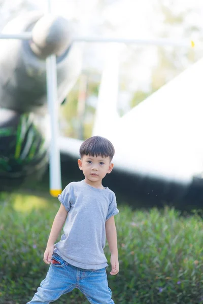 Little Baby Boy Park — Stock Photo, Image