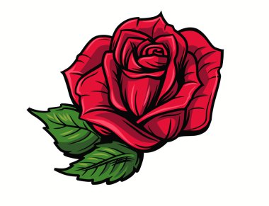 Red rose cartoon clipart
