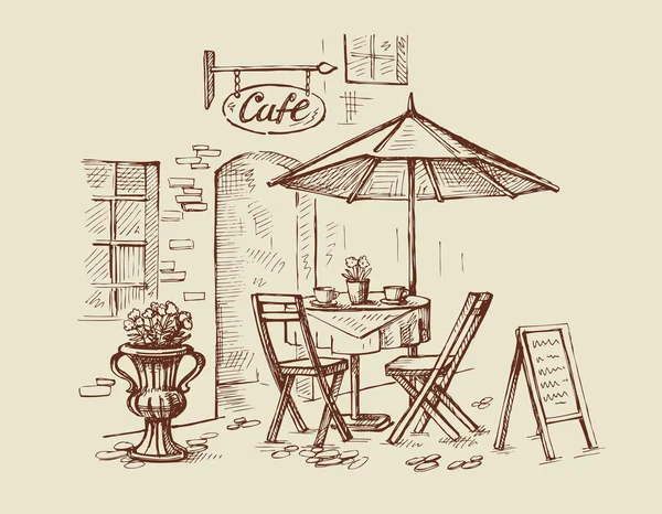 Вектор уличного кафе — стоковый вектор