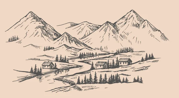 Vecteur paysage de montagne — Image vectorielle