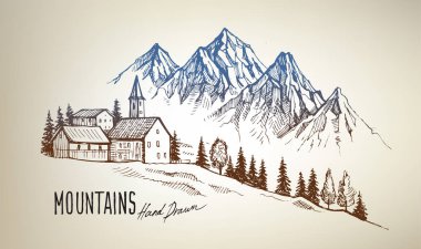 dağ manzarası vektör
