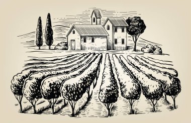 vektör Köyü ve peyzaj