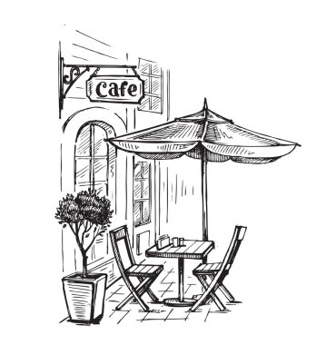 Sokak kafe vektör