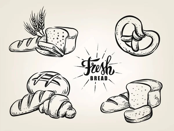 Panadería de pan en beige — Archivo Imágenes Vectoriales