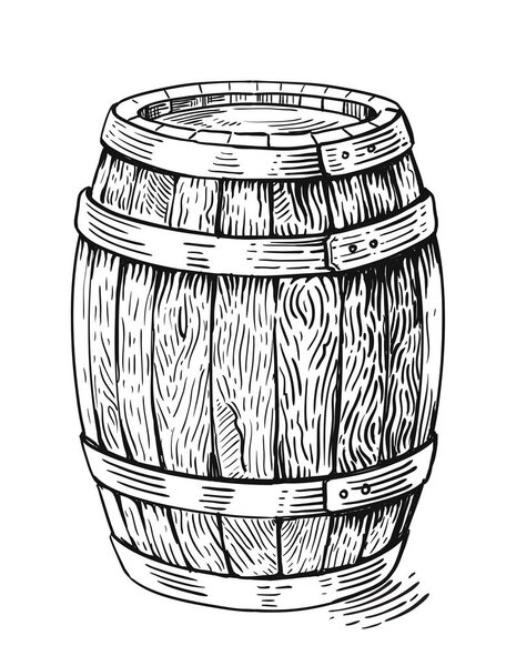 Vector wood barrel