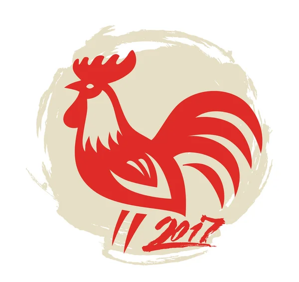 Vector Chinese rooster — Stock Vector