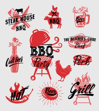 Barbekü simge vektör