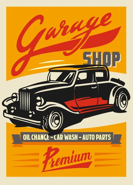 Plakat retro samochodów — Wektor stockowy