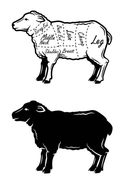 Svarta lamm symbol — Stock vektor