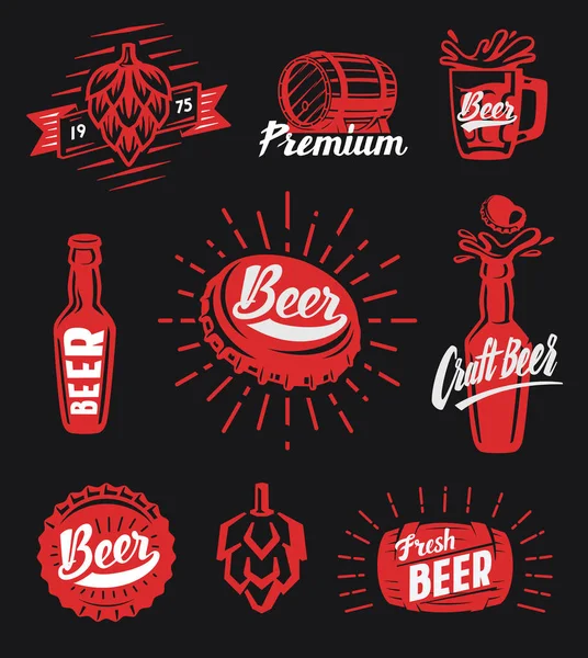 Beer brewery emblems — Stock Vector