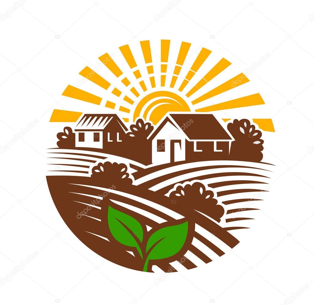 farm emblem and landscape