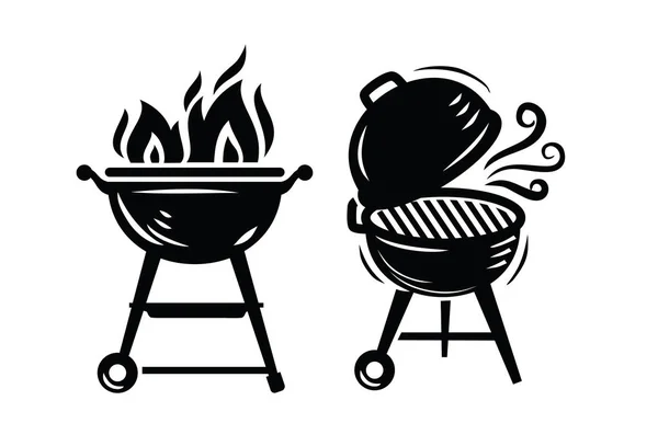 BBQ grilu ikony — Stockový vektor