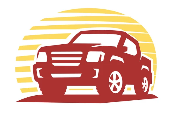 Emblem Pickup Silhouette — Stockvektor