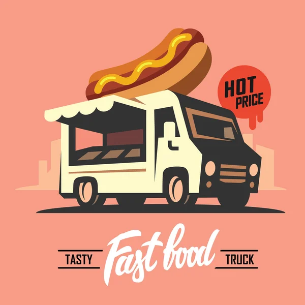 Silueta de pista con hot dog — Vector de stock