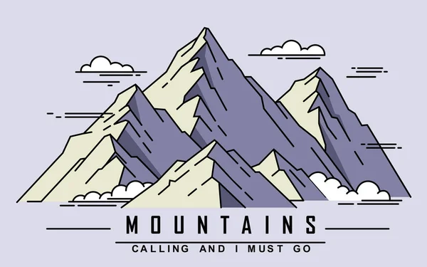 Contour plat de montagne — Image vectorielle