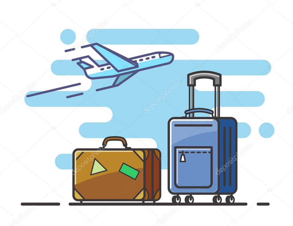 airplane and suitcase travel