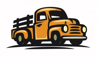 düz vintage retro kamyon