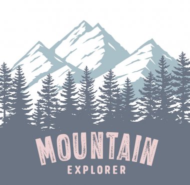 Dağları ile çizilmiş orman el