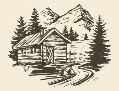 dağ manzarası vektör