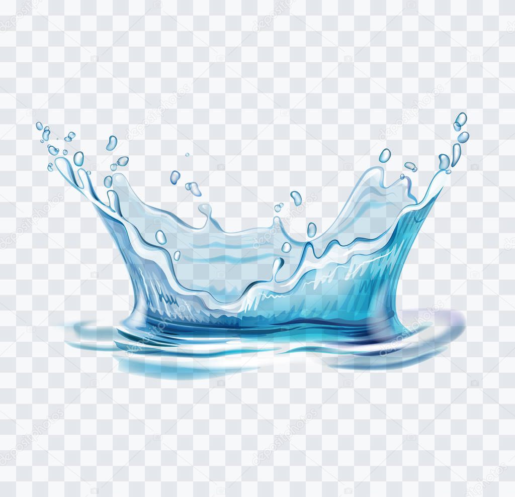 Blue water splash vector