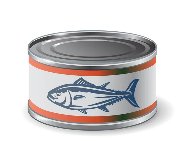 Packing can of salmon — Stock Vector