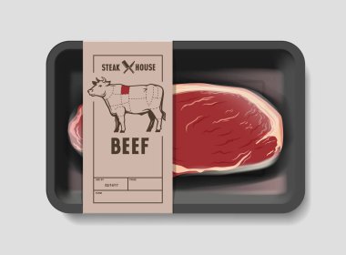 Vektör çizim sığır eti