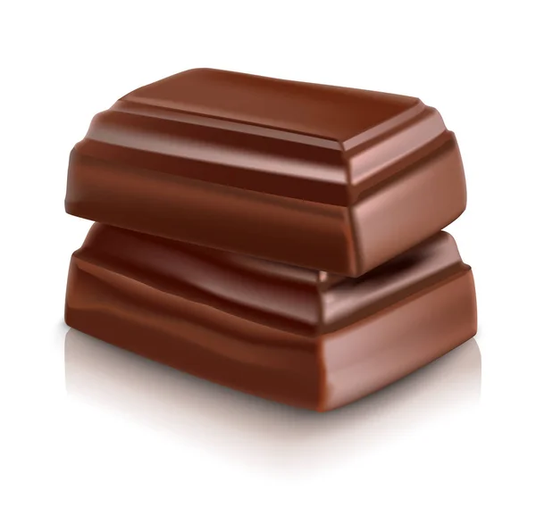 Barra de chocolate con leche — Vector de stock