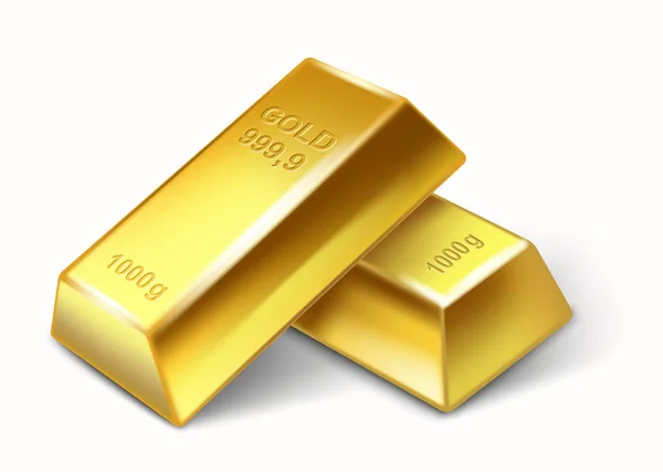 Zestaw sztabki złota — Wektor stockowy