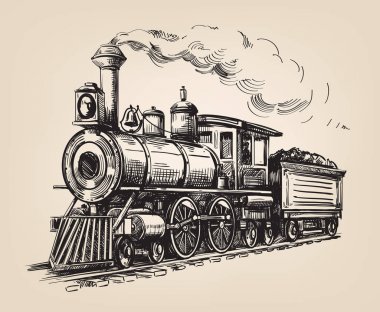 Steam locomotive vector clipart