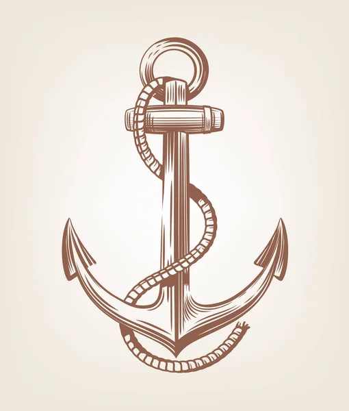 Black Nautical Anchor — Stock Vector