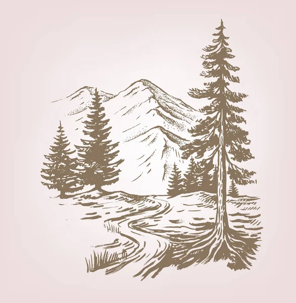 dağ manzara vektör kabinli