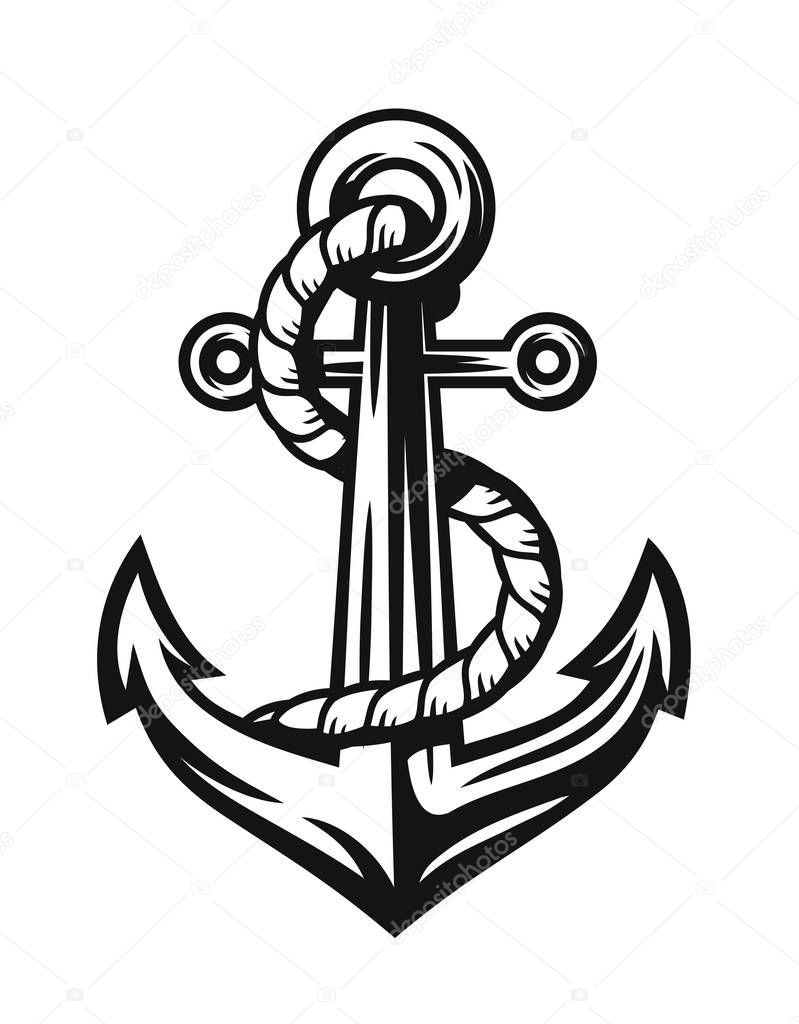 Black Nautical Anchor