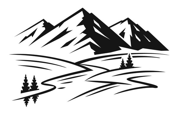 Mountain and landscape vector — Stock Vector