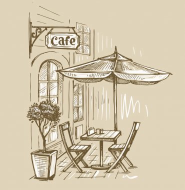 eski şehrin cadde kafe