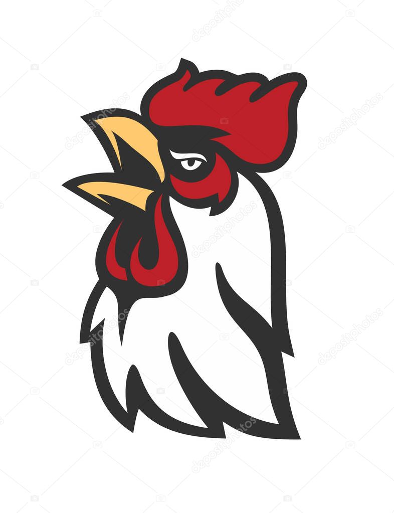 Vector Rooster Head Symbol on white background